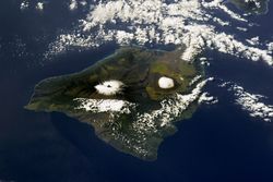 Lava y nieve en Hawái