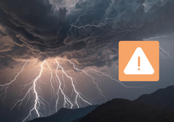 Rayos y chubascos sacuden el centro-sur este lunes