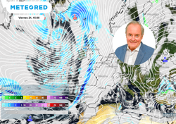 Lluvia y nieve en España por un frente frío kilométrico