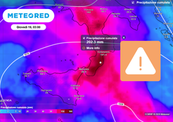Maltempo, pesante avviso della Protezione Civile per Calabria e Sicilia: oltre 200 mm di pioggia nelle prossime 72 ore