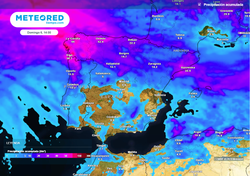 En unas horas se esperan fuertes lluvias y vientos intensos en estas zonas de España