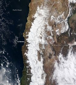 Manto de nieve en los Andes