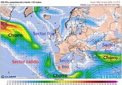 Una borrasca atlántica dejará nieve en el desierto del Sahara y una baja mediterránea con fuerte temporal asociado