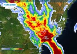 ZCAS traz alerta de muita chuva e elevado risco de danos ao Sudeste