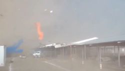 Se registró un posible tornado en la Central de Abastos de Actopan, Hidalgo