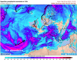 Una rara borrasca “invernal”, a inicios de junio y con río atmosférico incluido, afectará a España