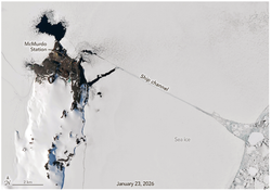 Rotura del hielo marino antártico en el verano austral