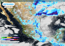 Próximas horas con tormentas , granizo y viento superior a 60 km/h desde Coahuila hasta Oaxaca, regulándose temperaturas