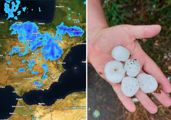 Tormentas con lluvias fuertes, granizo y vientos intensos en España