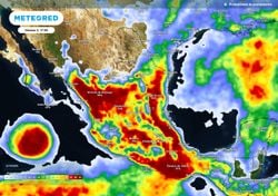 Se avecinan lluvias muy intensas esta tarde-noche de viernes al Bajío, Noreste, Centro, Sur y Sureste de México