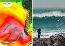 Sistema frontal proyecta marejadas hacia Chile continental e insular. Hay dos avisos oficiales.