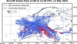 Durante la supertormenta geomagnética del 10-13 de mayo de 2024 varios aviones se "perdieron" sobre Europa