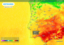 Tempo na próxima semana arrancará com descida térmica. Chuva à vista para terça-feira, dia 9