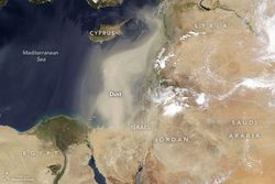 Tormenta de polvo en el Mediterráneo