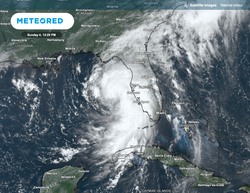 Tropical Storm Debby nears the coast of Florida today