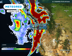 Atmospheric river bringing rain and snow to the West, above average temperatures elsewhere