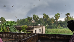 Las espectaculares imágenes del peligroso tornado que ha causado graves destrozos en Mahisaur, India
