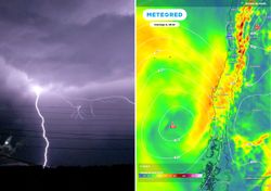 Alerta DMC: viento moderado a fuerte y probables tormentas eléctricas a contar de esta tarde