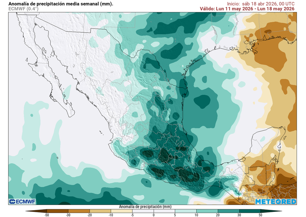 Aunque el calor se sentirá estos últimos días de abril, mayo podría tornarse más lluvioso y fresco de lo habitual, excepto en el sureste y noroeste.
