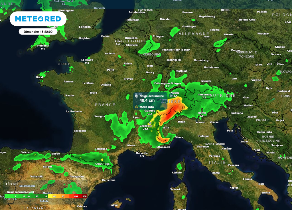 D'ici dimanche soir, 20 à 30 cm de neige pourraient tomber à très basse altitude sur les reliefs du Sud-Est, notamment des Préalpes à la Haute-Provence.