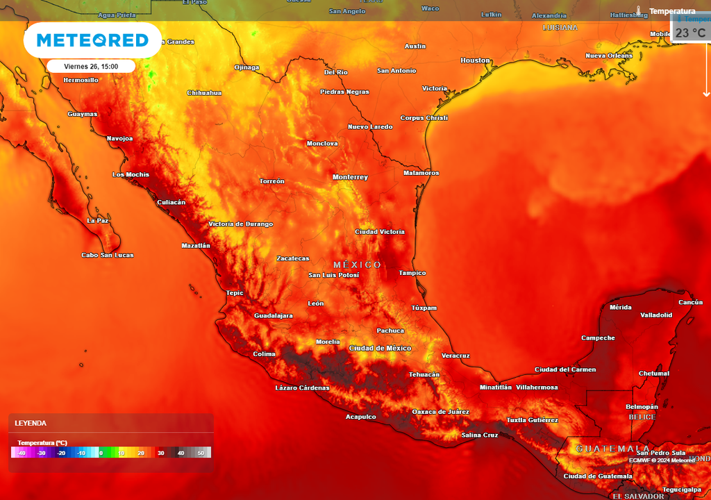 Temperaturas ambiente en grados Celsius