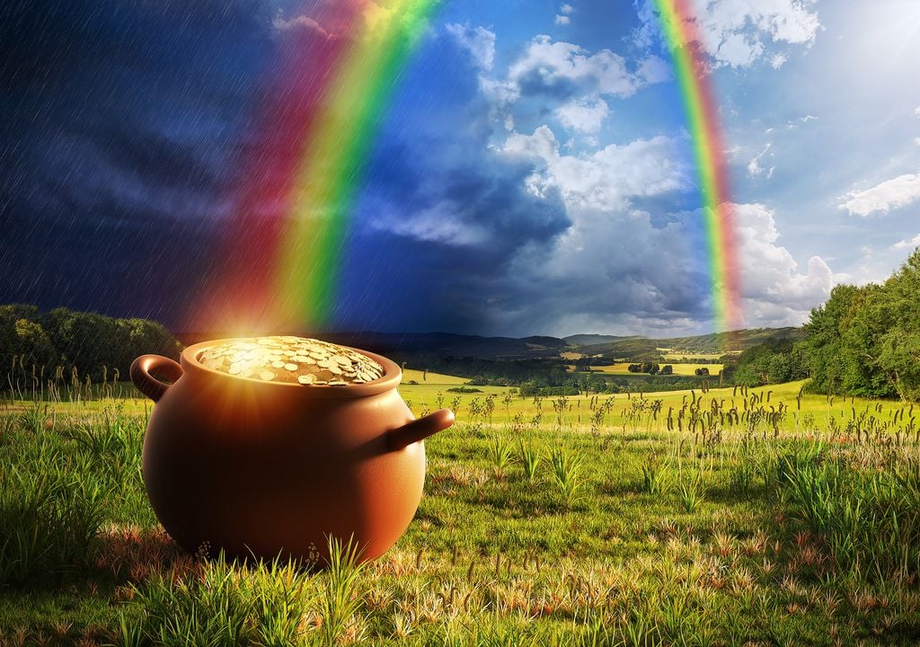 La leyenda del caldero de oro al final del arcoíris es uno de los mitos más conocidos.