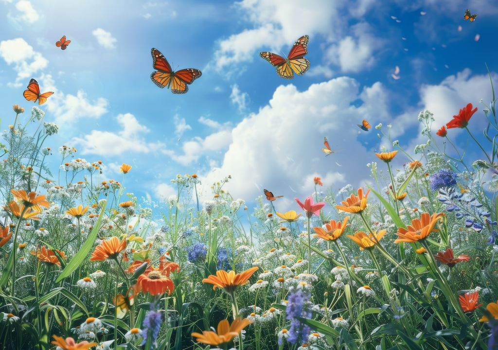 Sommerwetter Natur Deutschland blauer Himmel