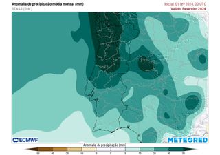 Modelo de referência da Meteored revela mudança no padrão: eis como poderá afetar Portugal para o resto de fevereiro