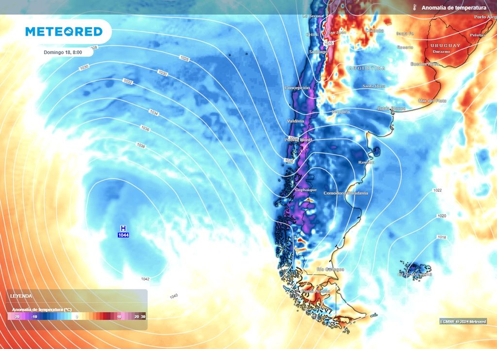 anomalías de temperaturas superficial prevista