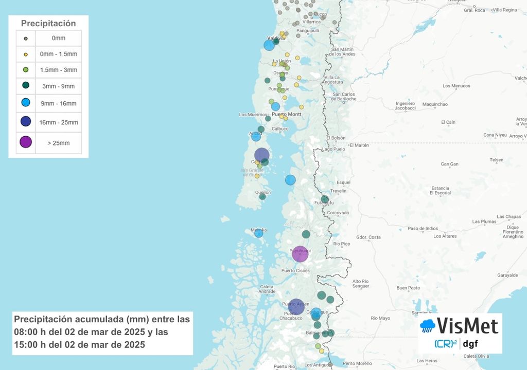 mapa de precipitaciones vismet