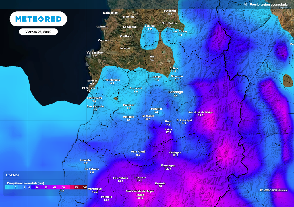 mapa de precipitación acumulada. mapa de precipitación acumulada.