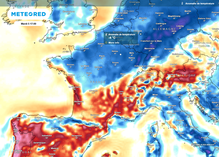 Moins de 10°C au Nord, près de 40°C au Sud-Ouest : vers un grand écart des températures en France en milieu de semaine ?