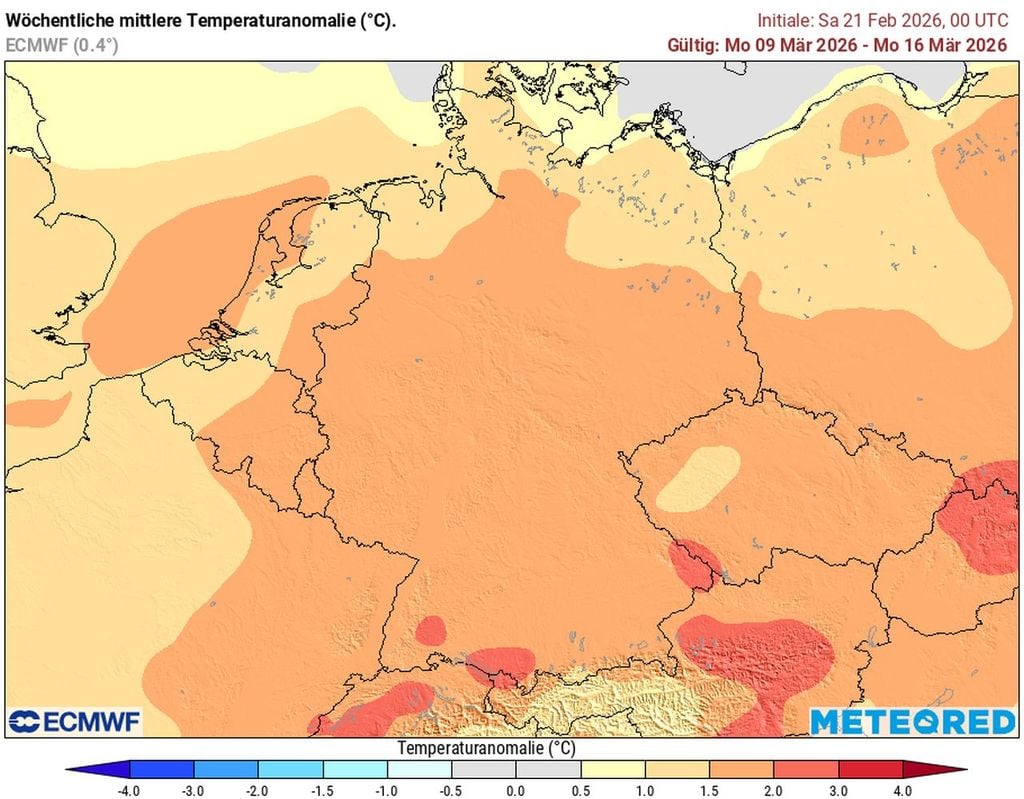 Auch die zweite Märzwoche soll deutlich wärmer als normal ausfallen.