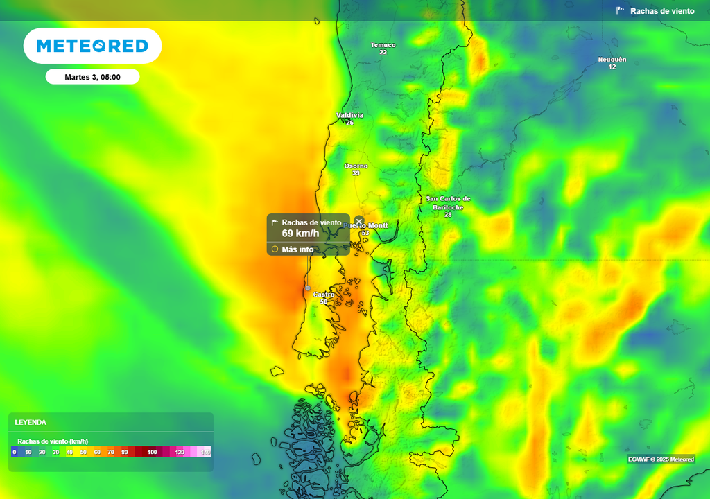 Lluvias, Los Ríos, Los Lagos, Meteored, Chile
