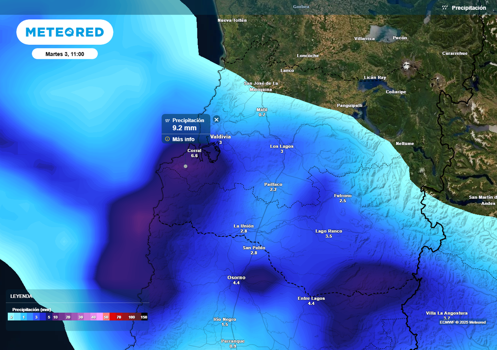Lluvias, Los Ríos, Meteored, Chile