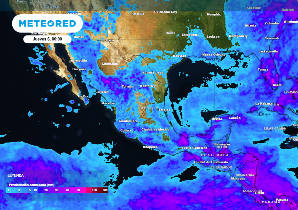 Lluvias Pronóstico de lluvias para este miércoles en México.