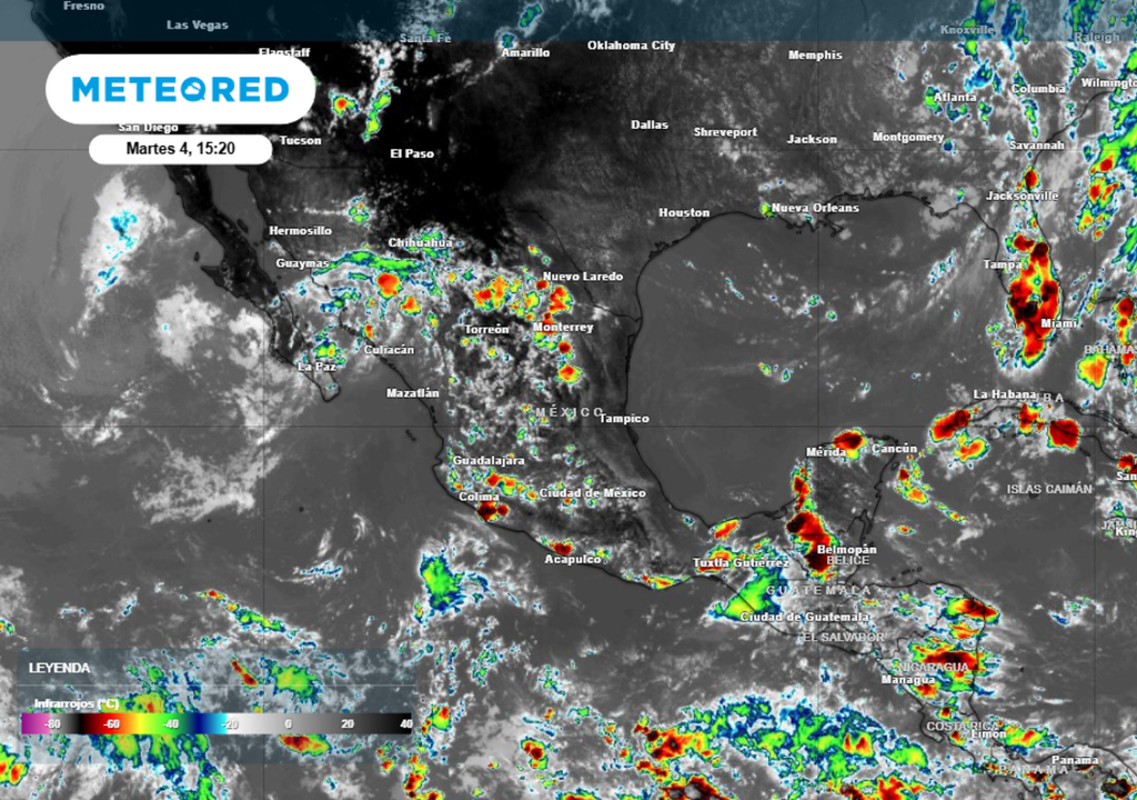 Tormentas Las tormentas vendrían acompañadas de vientos fuertes y posible granizo.