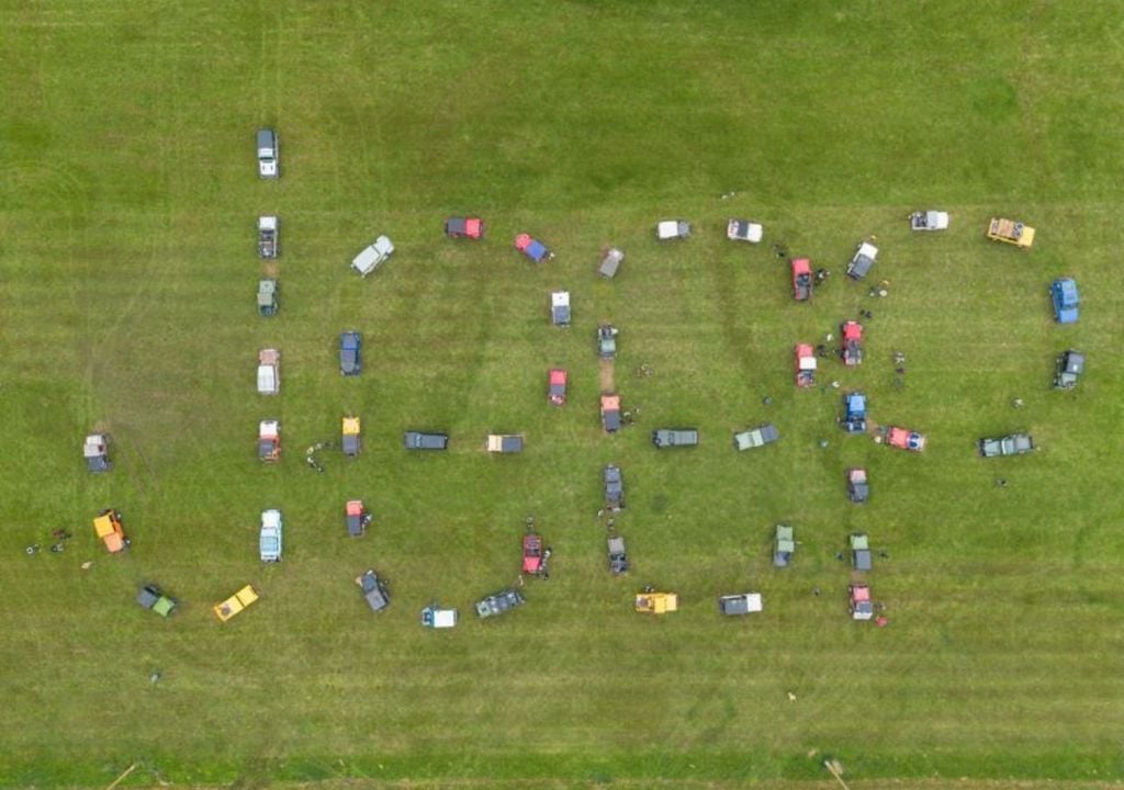 Encuentro Nacional de Jeeps La tradicional foto aérea grupal para recuerdo del Encuentro Nacional de Jeeps