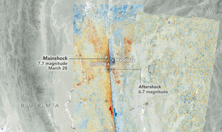 Los datos satelitales muestran el movimiento de la tierra de los terremotos en Birmania