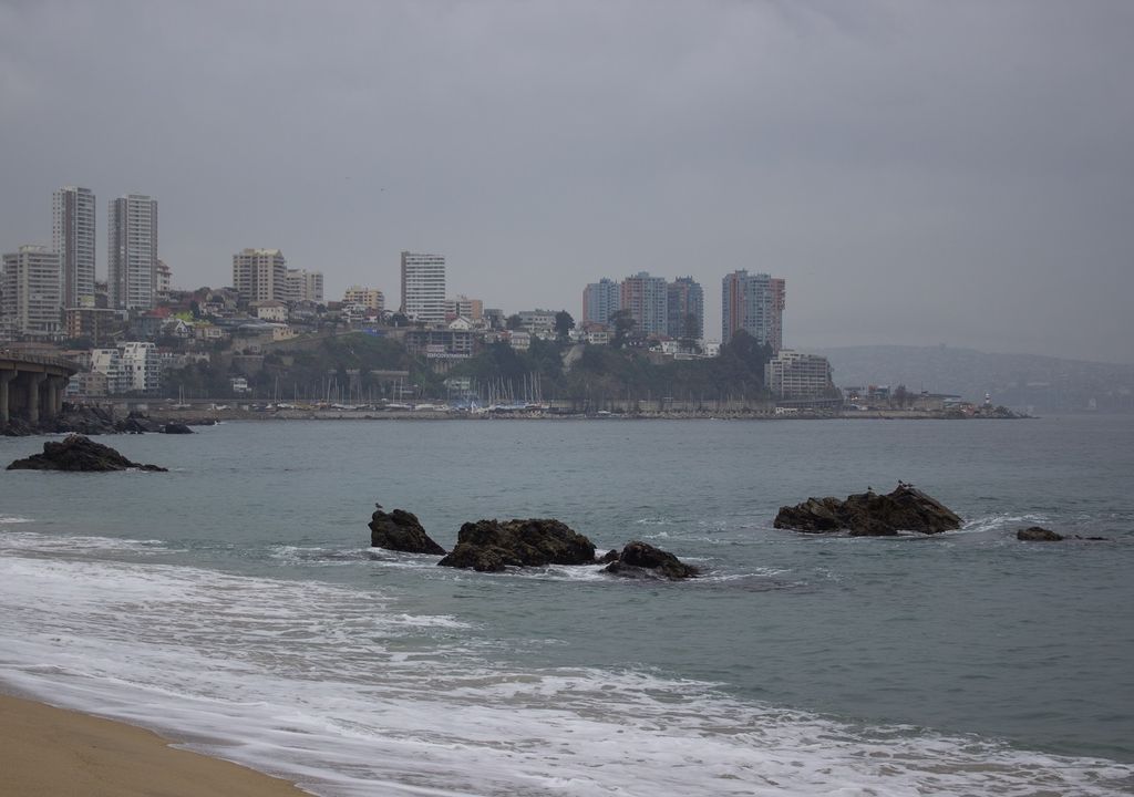 Cielos cubiertos; Viña del Mar; playa