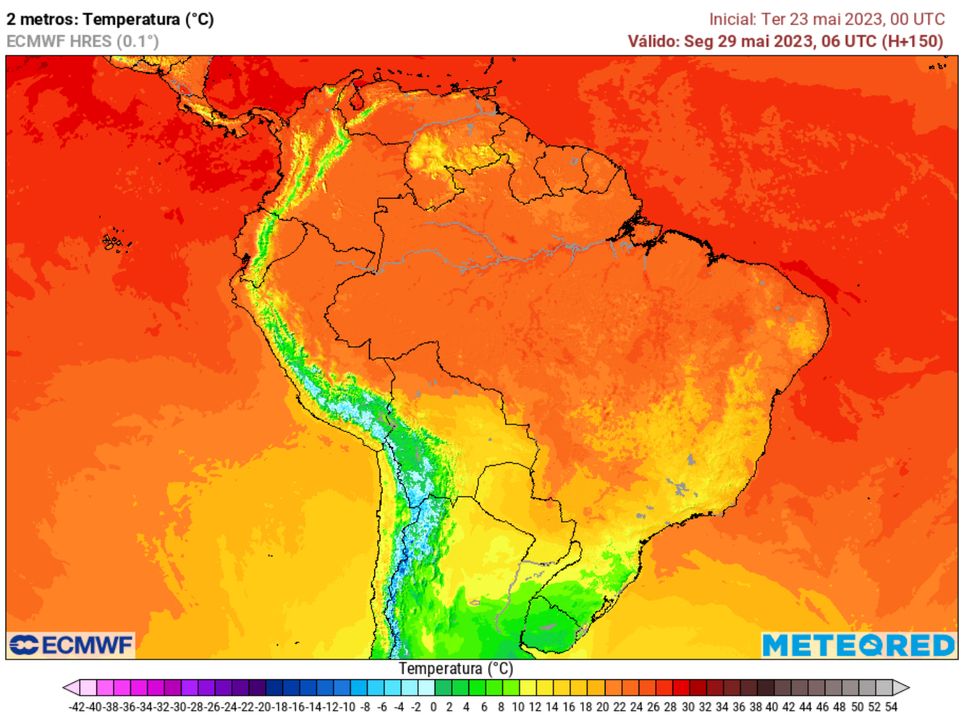 massa de ar frio e geada