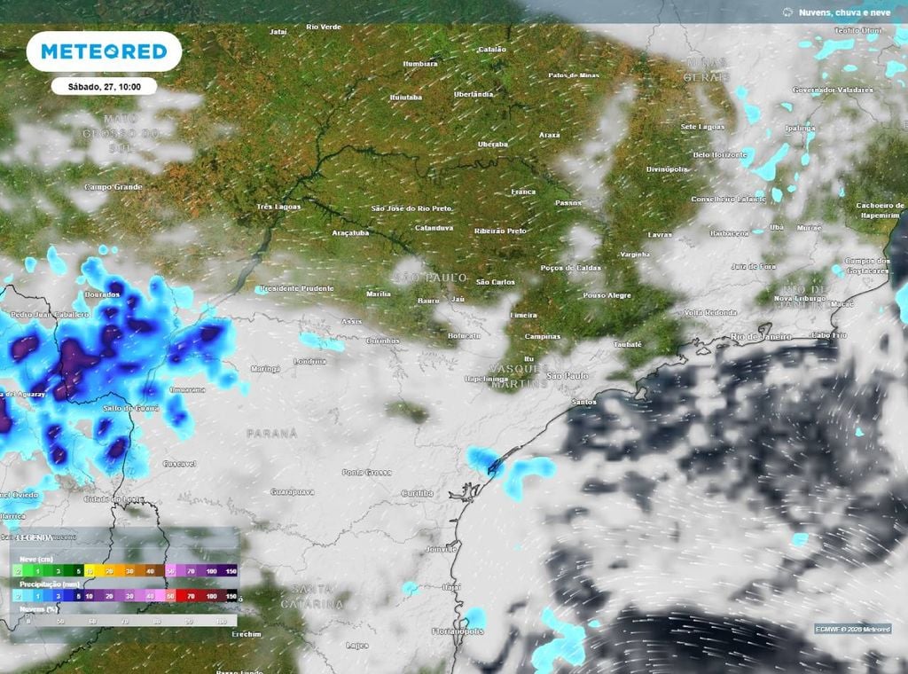 Previsão indica ausência de chuvas no estado de São Paulo neste fim de semana, com sol entre algumas nuvens em algumas áreas e céu claro em outras. Pequena chance de chuviscos isolados apenas no litoral e no sábado (27).