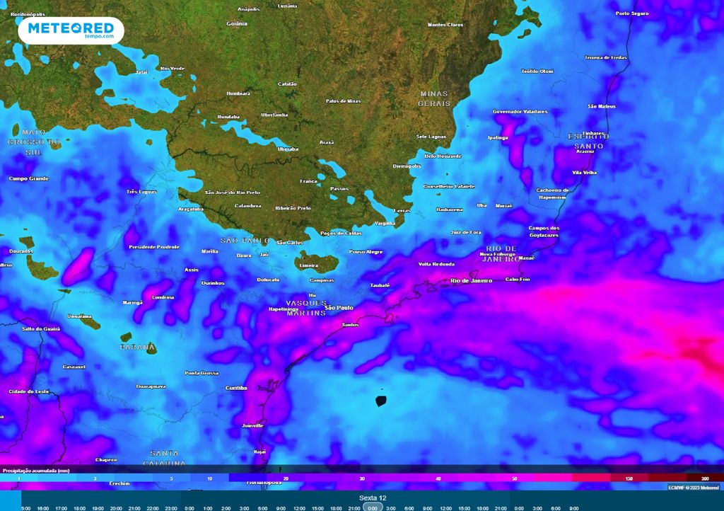 frente fria e chuvas no Sudeste