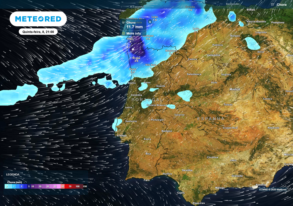 Mapa atmosférico: Chuva