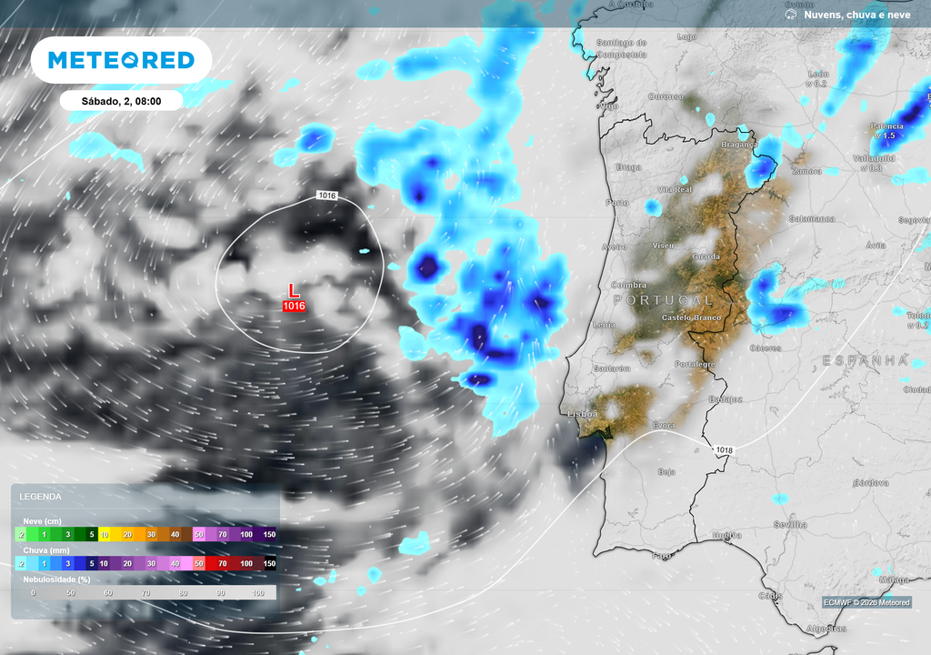 Até sexta-feira, 1 de maio, o tempo deverá manter-se geralmente seco, mas no sábado uma depressão atlântica fará regressar a chuva ao Norte e Centro de Portugal.
