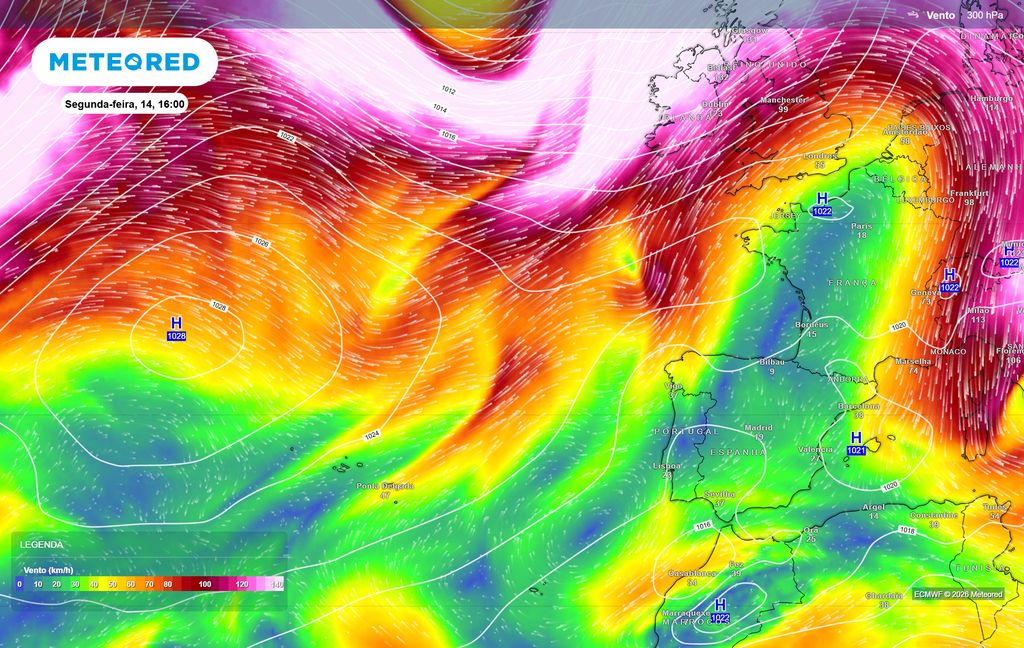 Há uma probabilidade cada vez maior de a corrente de jato polar se deslocar para norte, algo que se relaciona com o aparecimento mais frequente de padrões como a NAO+.
