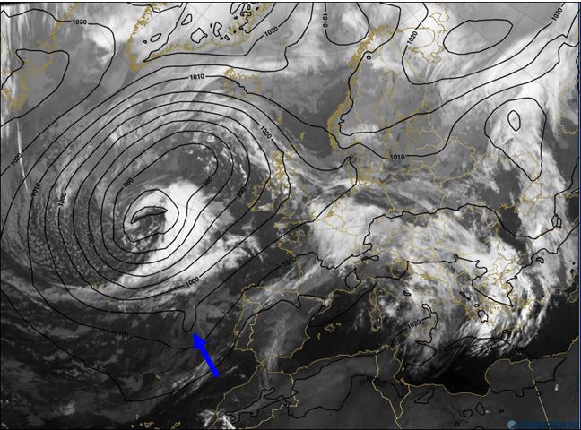Ídem pero del día 17 de octubre a las 00 UTC.