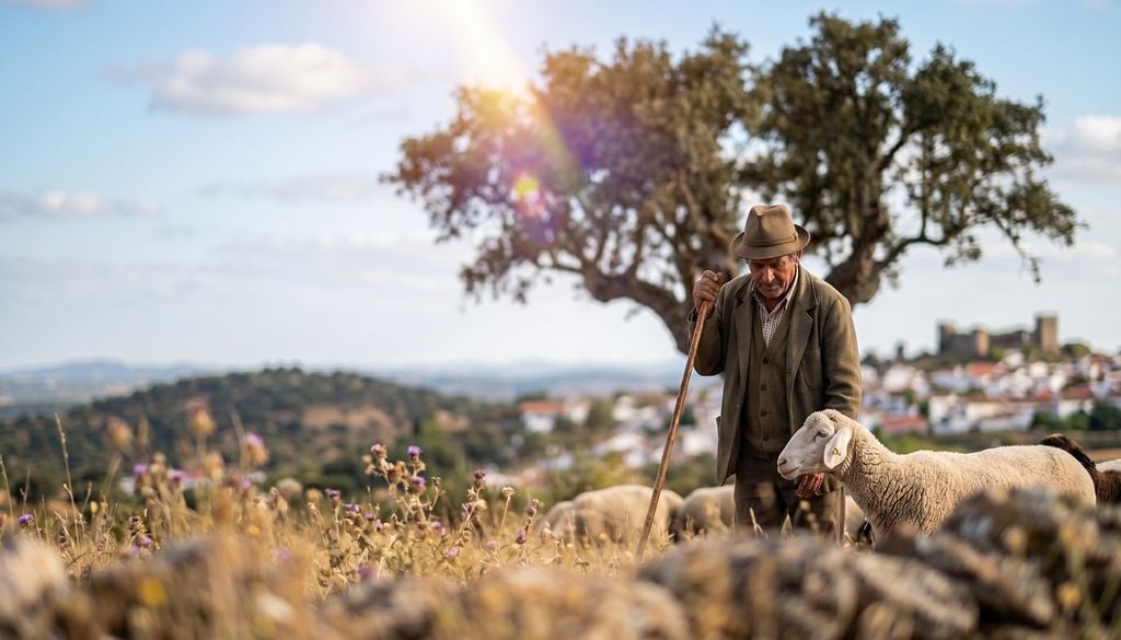 Pastor e ovelha no Alentejo No Alentejo, os planos de contingência das autarquias estão essencialmente focados na proteção dos idosos a viver em zonas rurais isoladas. Foto: Adobe Stock