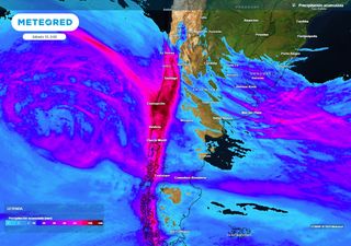 Muy extenso e intenso: así será el temporal con río atmosférico que llegará a Chile este miércoles