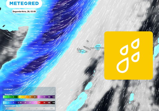 Na madrugada de segunda-feira (26), uma frente fria dever&aacute; atingir os A&ccedil;ores: eis as ilhas mais afetadas pela chuva